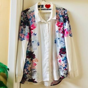 Floral button down blouse